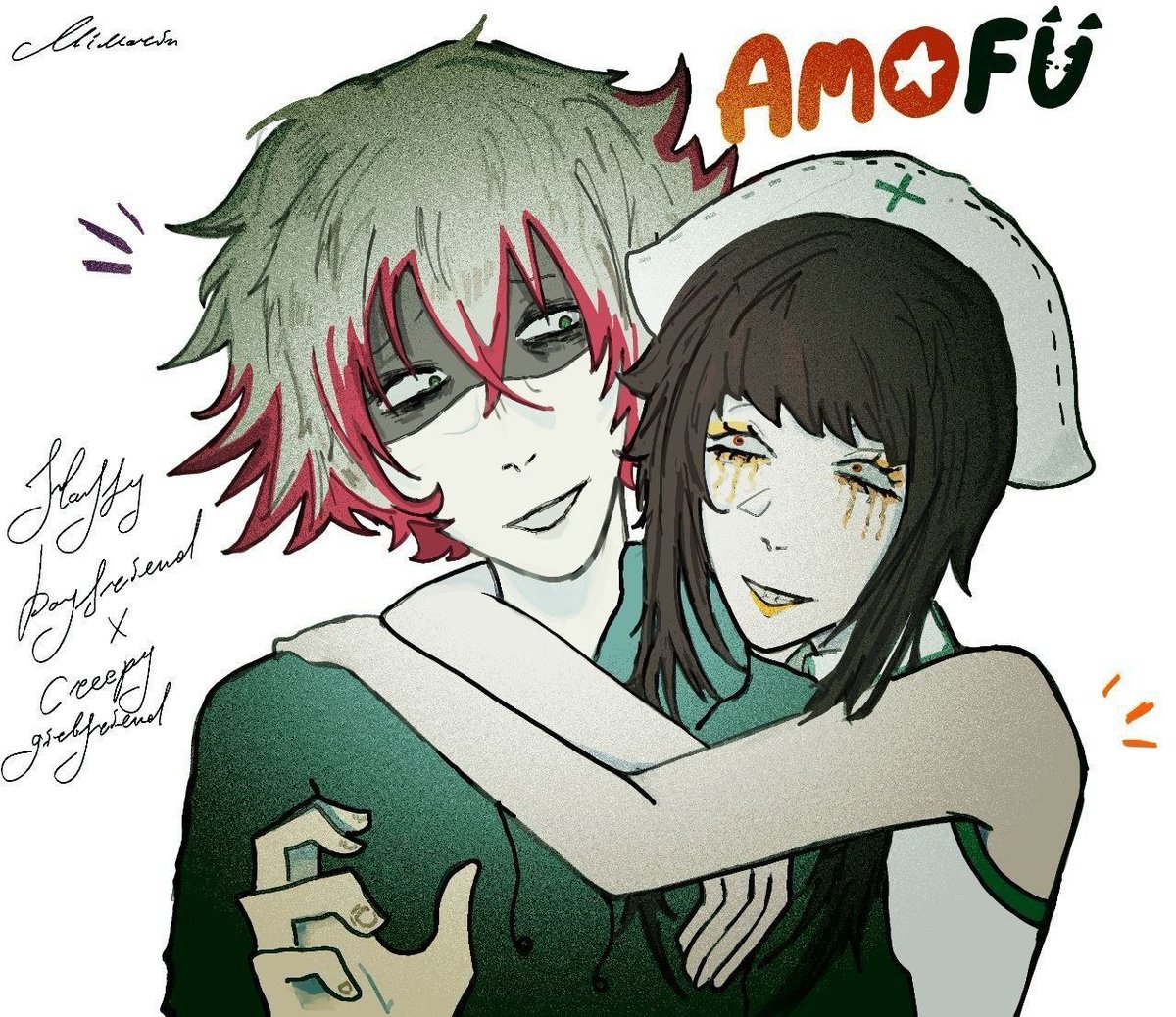 Mimarinmint's tweet photo. #amofuu creepy amo and soft fuu https://t.co/M7KZHZTDmt