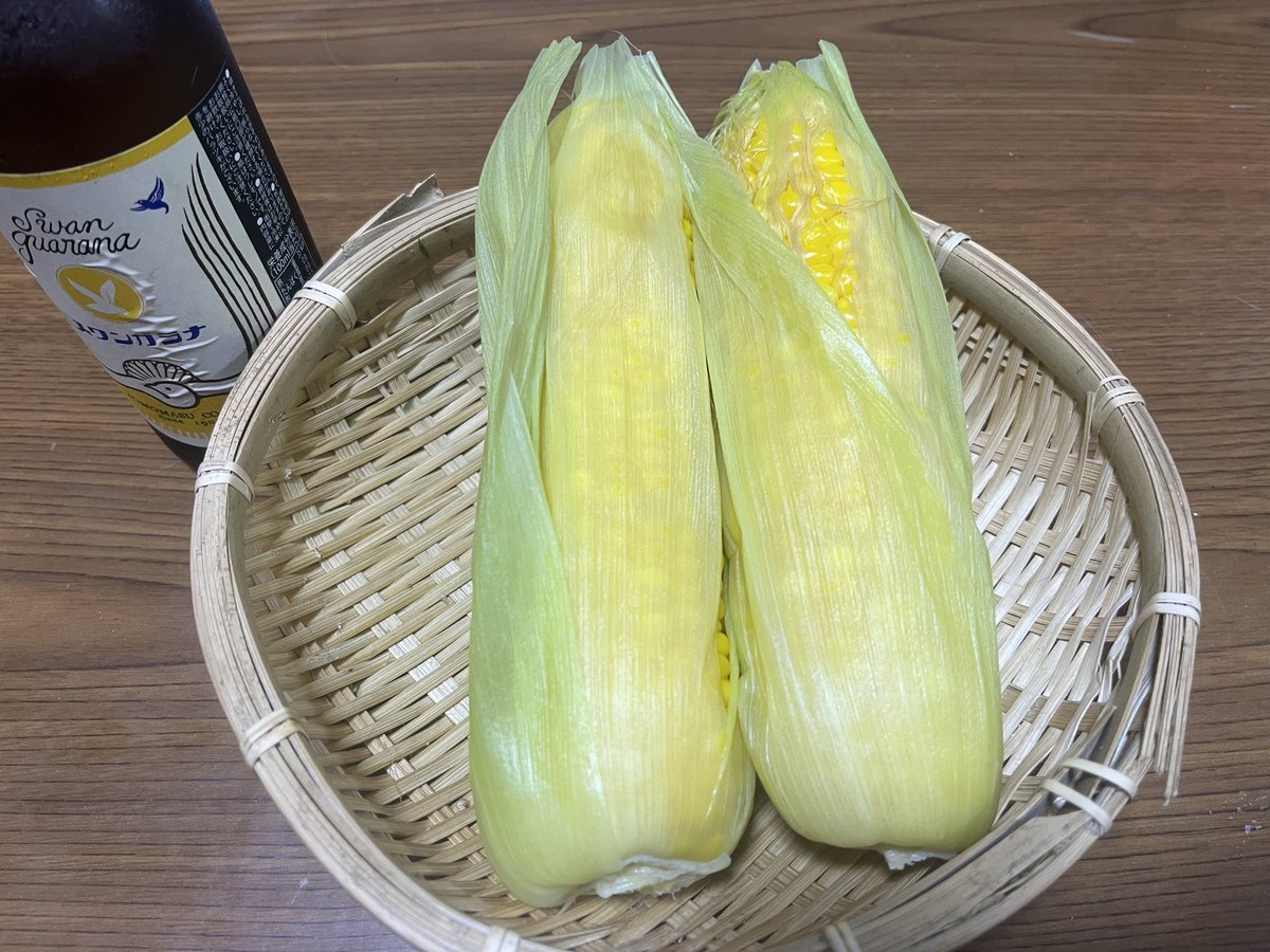 喜入のスイートコーン ゲットしました🌽 さっそく茹でて食べます
