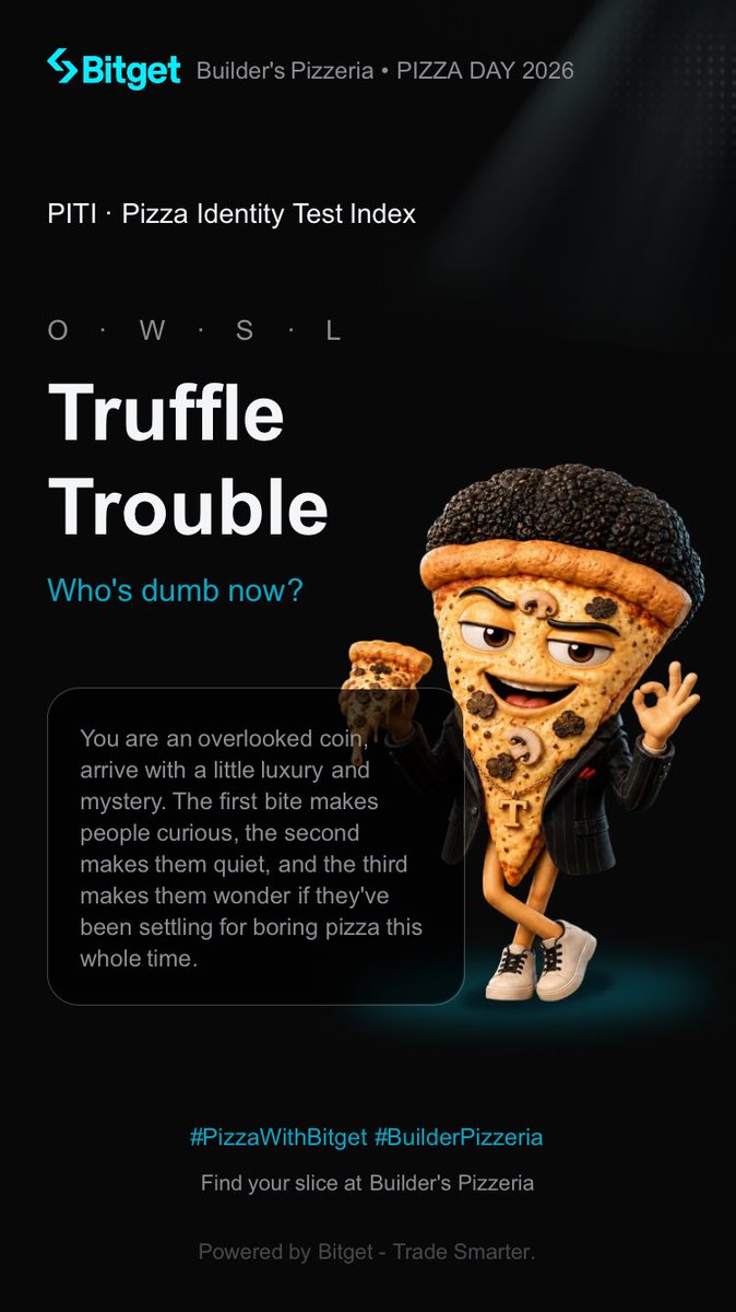 IHahaonlyone's tweet photo. @Bitget_zh My PITI is Truffle Trouble 
#WhatIsYourPITI
#PizzaWithBitget

@EliseMon13 https://t.co/d4u9Ue4wgD