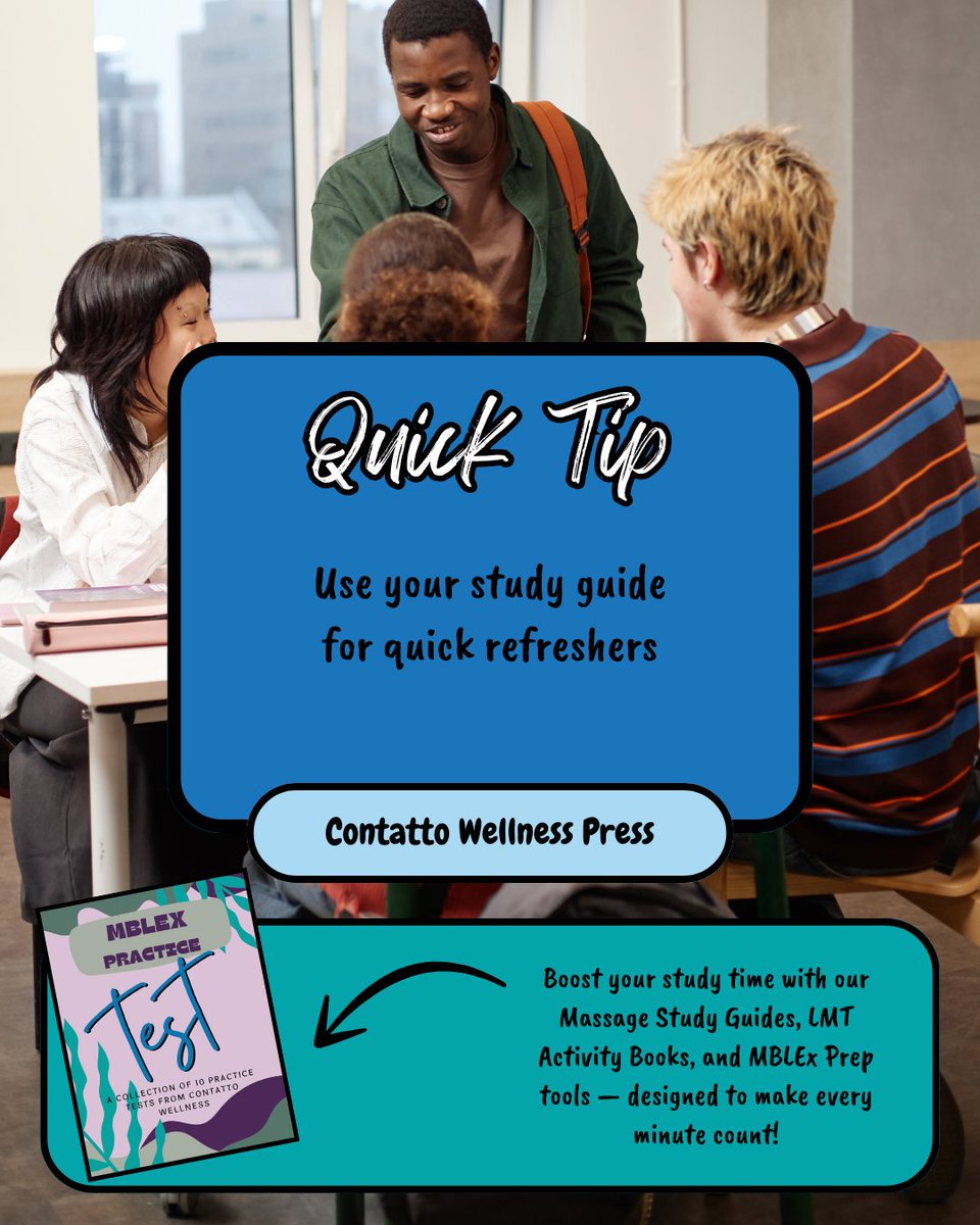 CW_Press's tweet photo. A quick "Tuesday Study Tip" for our massage students ✨🖐🏽✨

Follow &amp; like for more!

#MassageStudent #MassageSchool #StudyTips #StudyWithMe #ContattoWellnessPress https://t.co/t1HzRVbd5G