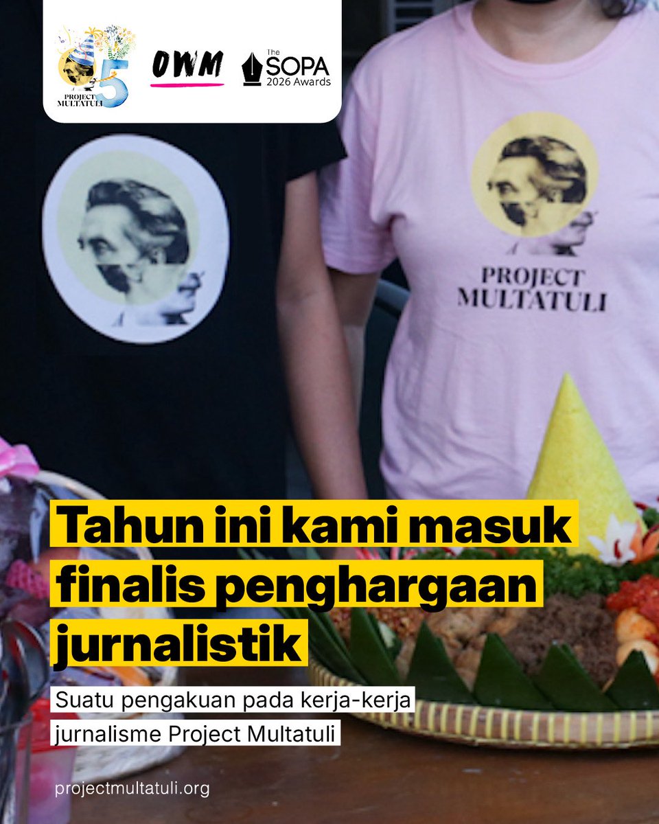 projectm_org's tweet photo. Semoga, jurnalisme yang sudah dikerjakan oleh Project Multatuli dapat terus memberikan dampak. Karena inilah penghargaan yang paling berarti bagi kami. 

📷: Project Multatuli 

#ProjectMultatuli #YaAkuBakalDibaca #JurnalismePublik https://t.co/gHGNmAv6Dg