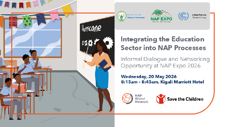 SCIRwanda's tweet photo. Join us at #NAPExpo2026 in Kigali for an informal dialogue on integrating education into National Adaptation Plans. 🗓 May 20 | ⏰ 08:15–08:45 | 📍 Kigali Marriott. Share insights, lessons &amp; solutions to strengthen climate-resilient education systems.
@theGCF @unicefrw https://t.co/bu0gUsea5T