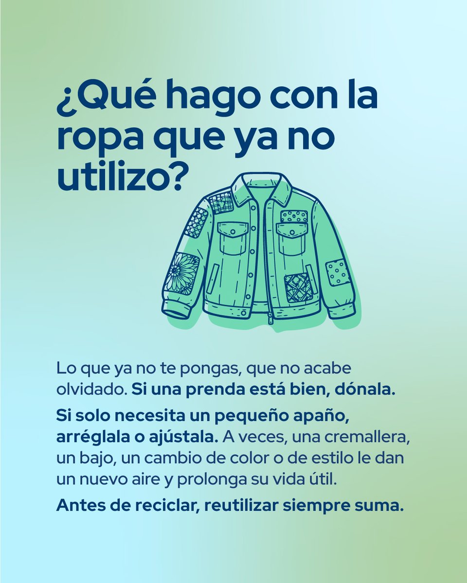 Epremasa's tweet photo. Ya llega el calor… 🫠  y con el cambio de armario la ropa que tenías olvidada puede tener una segunda vida.

Repara, reutiliza y, si no, recicla.

🌸¡Por un mayo florido y sostenible!🌸 https://t.co/1vXoln0ReG
