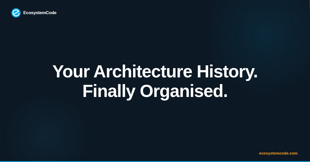 EcosystemCode's tweet photo. Version management now gives you clearer tracking directly in Project Settings.

Track changes and roll back with confidence without losing context on where your architecture stands.

See how it works at https://t.co/kK2S8ooY3p https://t.co/vnQ9nw1AQg