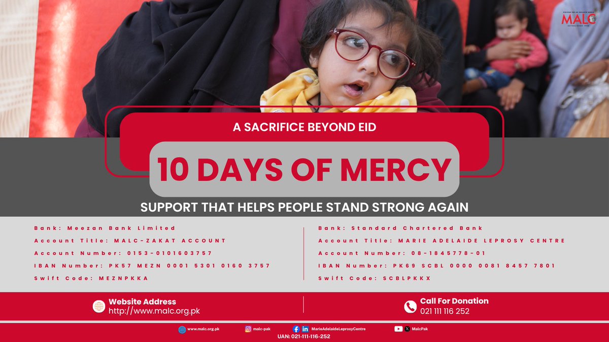 malcpak's tweet photo. Before Eid arrives, share your blessings with those still waiting for care and support.

Online Donations:
https://t.co/RkpK02S5vC

For collection from your doorstep:
021-111-116-252 https://t.co/OfxbD4IAh3
