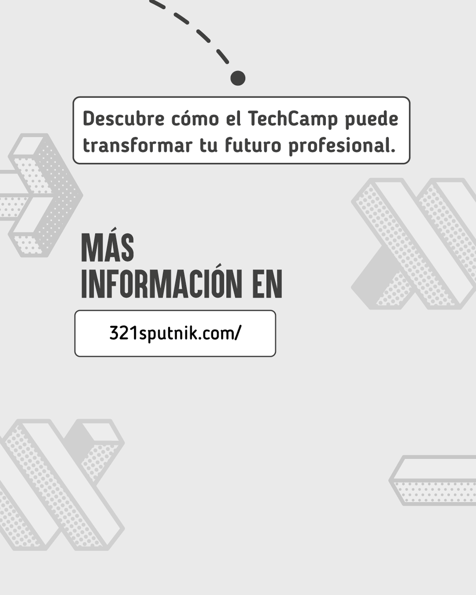 321_sputnik's tweet photo. 🌐 Descubre un lugar donde la tecnología te hace ver el futuro de otra manera.

Podrás hacerlo con el Tech Camp Sputnik.

📩 ¿Tienes dudas? Escríbenos a hola@321sputnik.com

#DespegaHaciaElFuturo🚀 https://t.co/cpJju1NSRQ