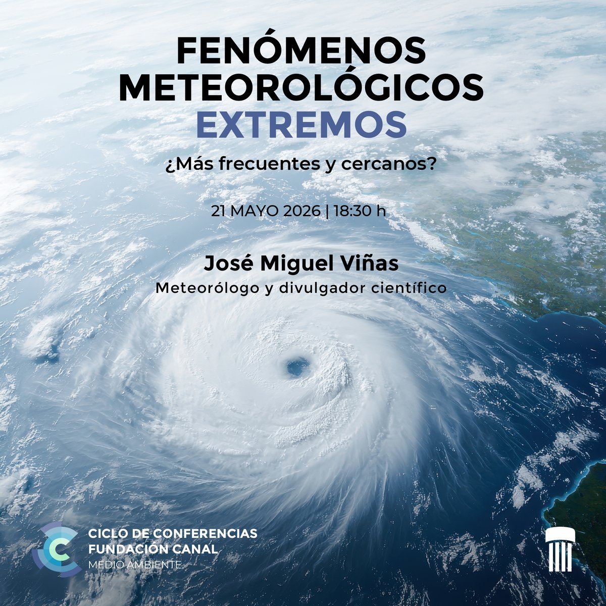 Canal_Educa's tweet photo. Nueva conferencia en la @FundacionCanal sobre “Fenómenos meteorológicos extremos”. El meteorólogo @Divulgameteo analizará cómo nos afectan episodios como las olas de calor, las lluvias intensas o las sequías.
📍 Fundación Canal
📅 21 de mayo | 18:30 h
https://t.co/KX5OeVEGTG https://t.co/Uw8xP8Sszs