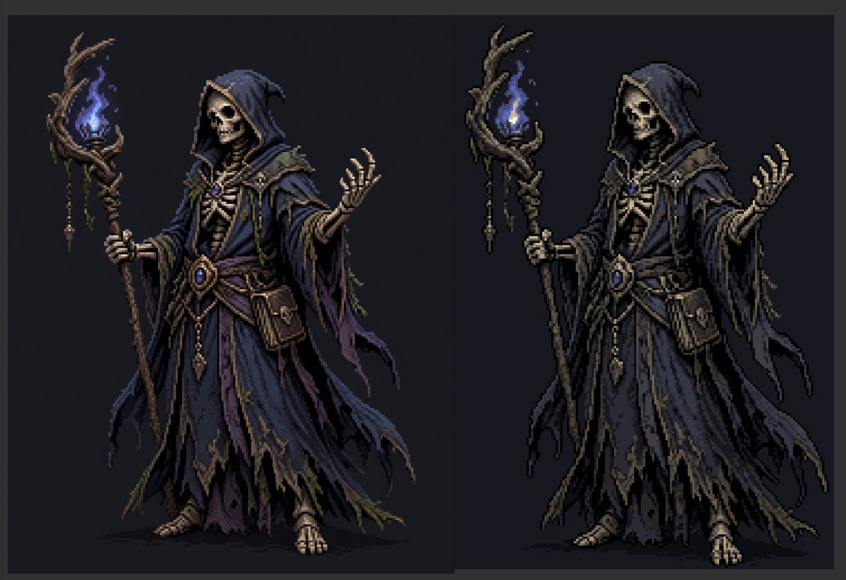 Necromancer Pixel Art Comparison