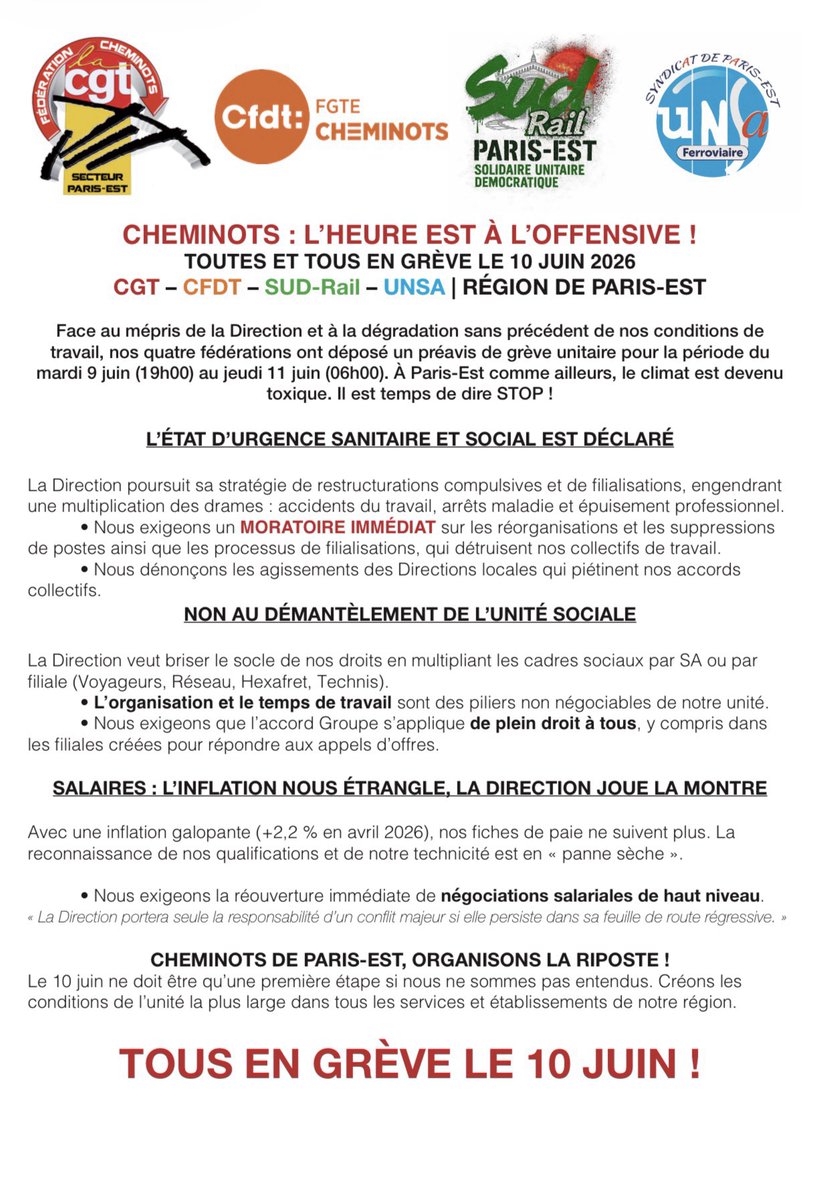 SUD-Rail Paris-Est tweet media