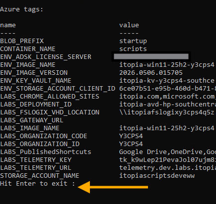 guyrleech's tweet photo. Sharing the script I run, as a normal user, in VDI (#AVD & GCP hosted desktops), to get information to help me know that FSlogix & GPU are attached, Entra joined, disk sizes, etc & see @Azure information.
Some #itopia specifics in there (especially GCP) but hopefully useful - I keep it pinned to desktop so can right click & "Run with PowerShell" which the script detects & prompts for Enter to close the window.
https://t.co/2Fwcg0oiIx