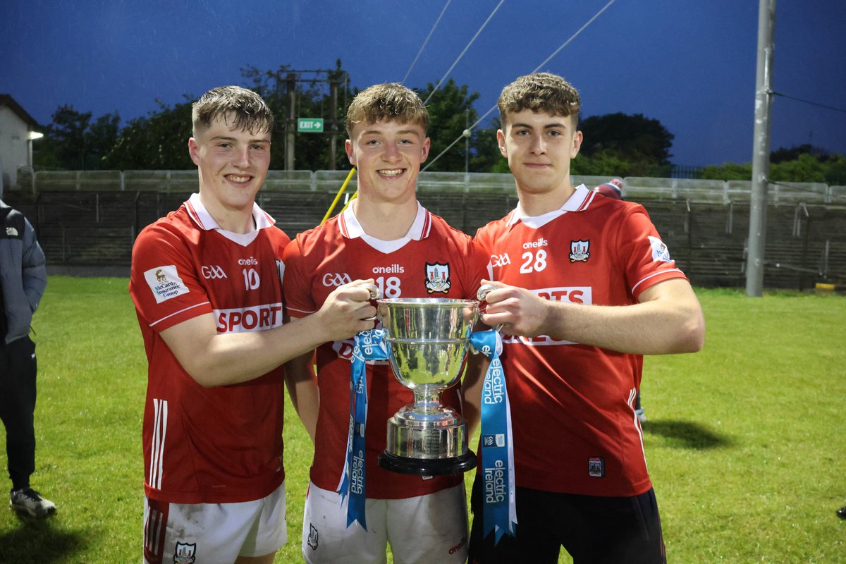 CarrigdhounGaa's tweet photo. Congratulations to Eoghan, Donal &amp; Cathal on Cork's great win in the Munster Minor Football Final over Kerry last night. https://t.co/0J4p2cCXW7