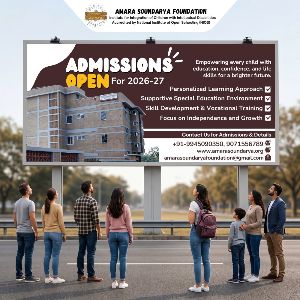AmaraSoundarya's tweet photo. 🌟 Admissions Open 2026–27 🌟

Empowering children with intellectual disabilities through education, confidence, life skills &amp; vocational training. ❤️

📞 +91-9945090350 | +91-9071556789
🌐 https://t.co/0F0O6FK87s
#AdmissionsOpen #InclusiveEducation #SpecialEducation https://t.co/KCjO3sFLli
