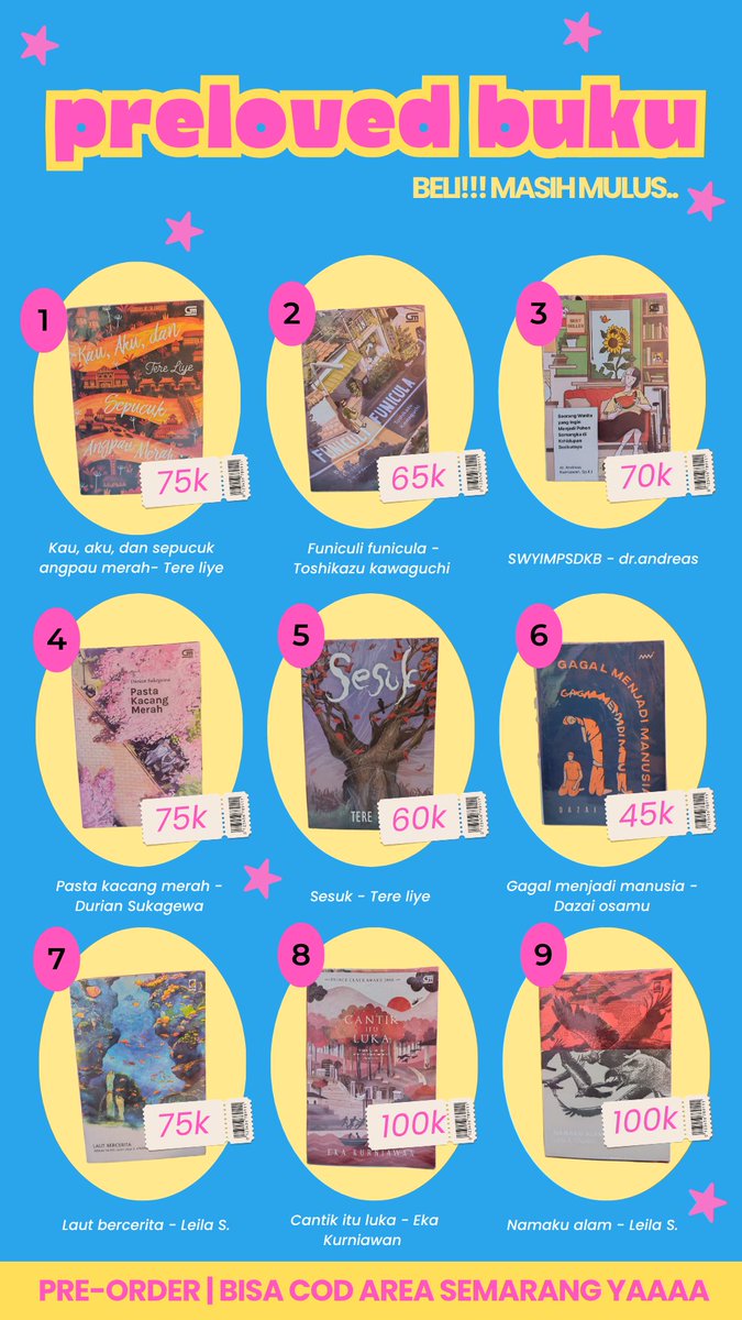 giiegna's tweet photo. Wts koleksi buku-buku akuuu, yuk yang minat atau mau tanya2 bisa dm aku aja yaa, masih bisa nego jugaa. https://t.co/G96Ny4mxZE