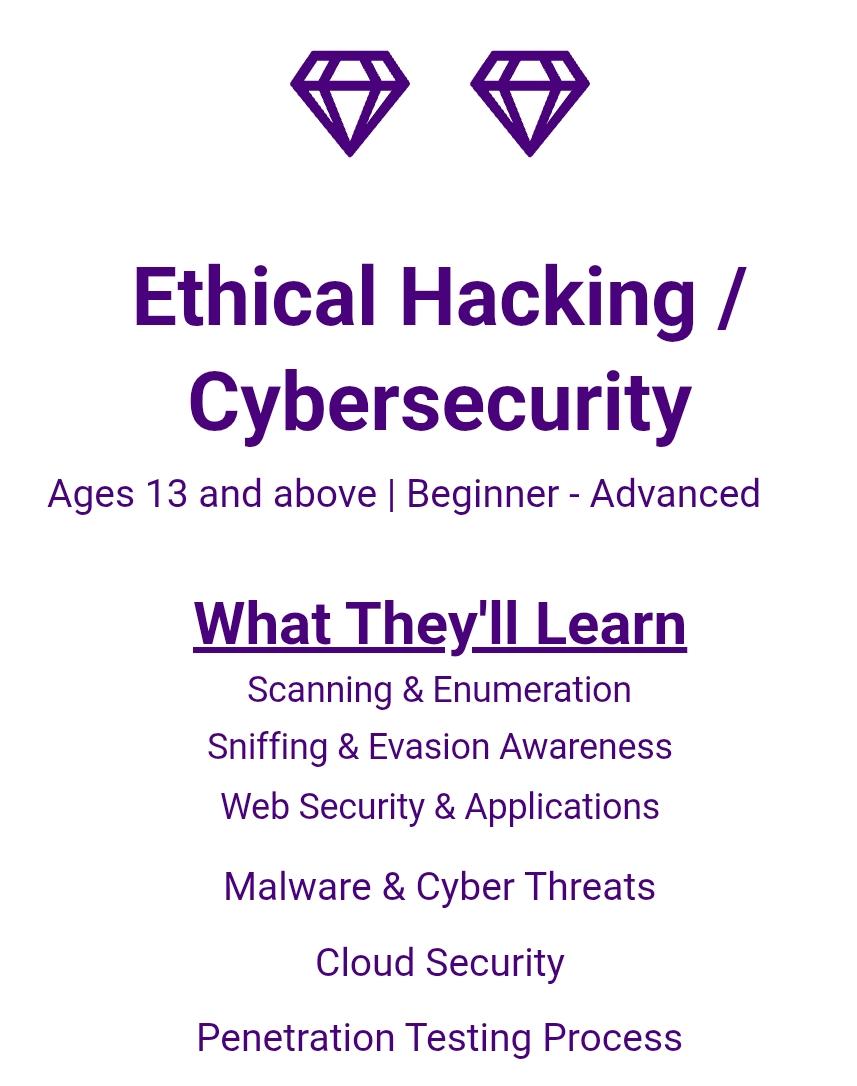 KidsTechBase's tweet photo. Gen-Tech Programs:
Python Programming &amp; AI
Ethical Hacking (New)
Blockchain: Young Chain Builders (New)

Engage your kids this summer with hands-on tech skills they won't forget.

To register, send us a DM or visit our website https://t.co/OzapWKDdH2 https://t.co/PMOjYQqV16