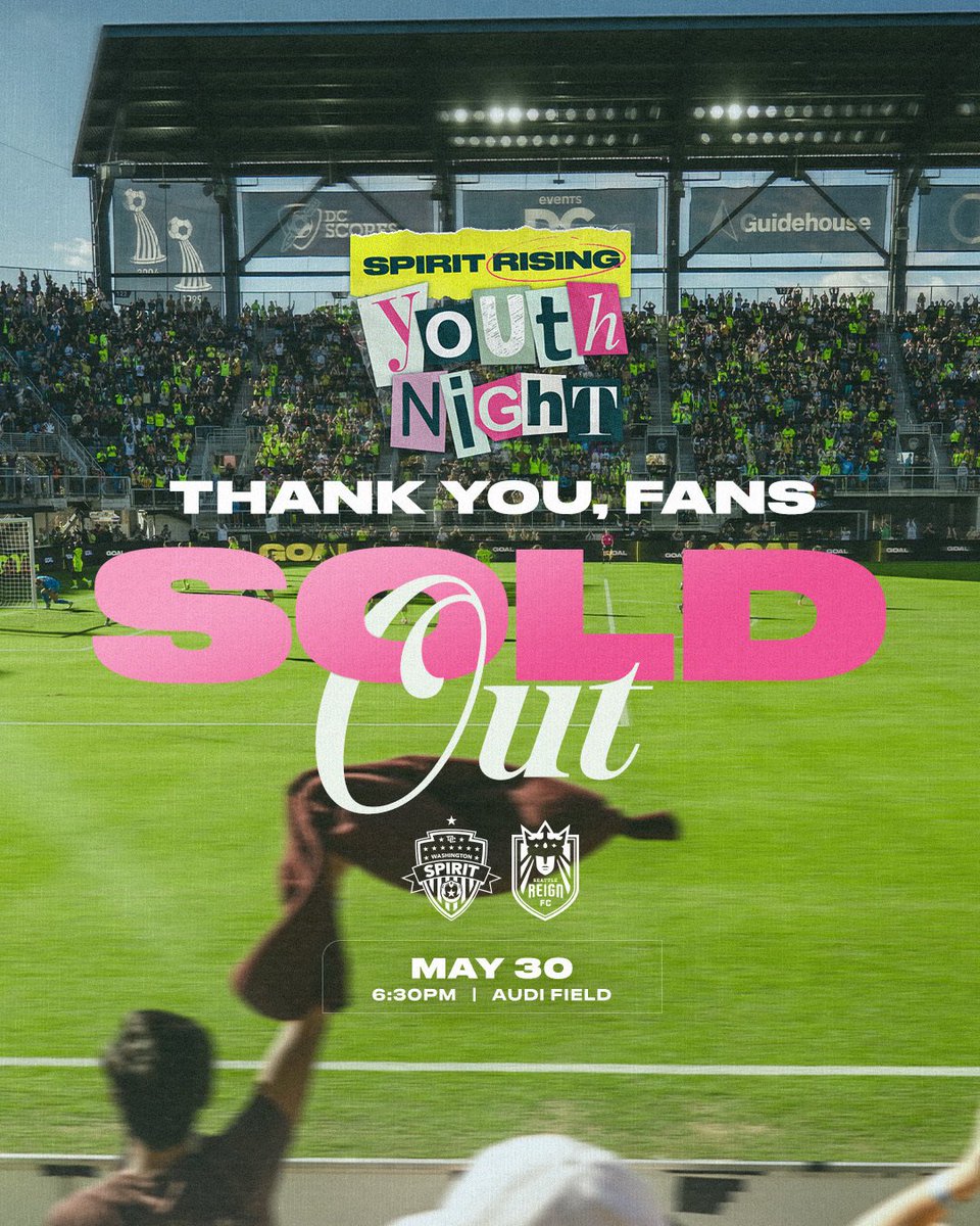 WashSpirit's tweet photo. To the Rowdiest fans, thank you 💛

YOU sold out our Spirit Rising Youth Night match! We can’t wait to be back at home with ya 👏 https://t.co/KargRcMtCy