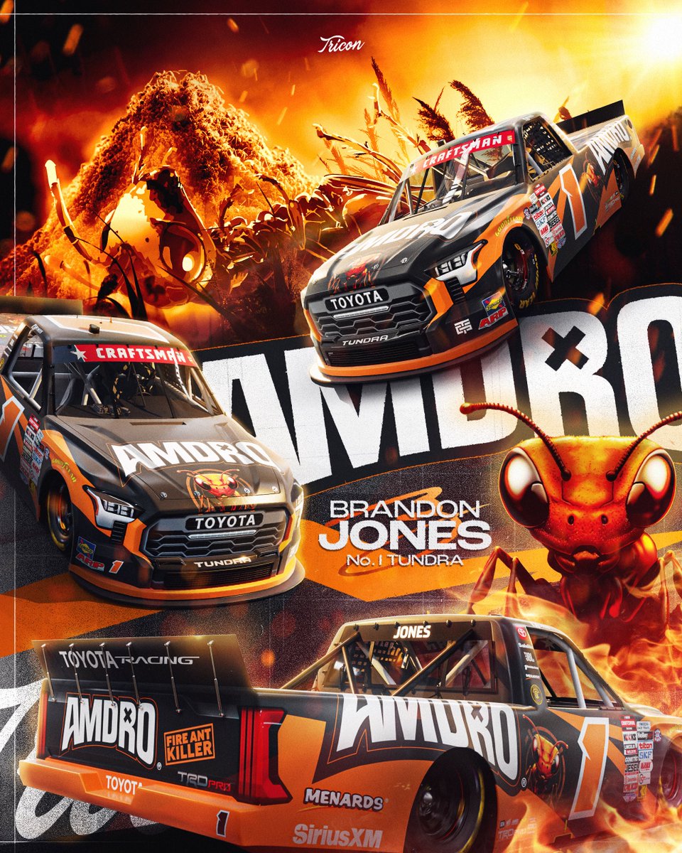 TRICONGarage's tweet photo. No ant zone ❌ 🐜 

Amdro Pest Control will team up with @BrandonJonesRac for Charlotte 🔥 https://t.co/NRYhootUAX