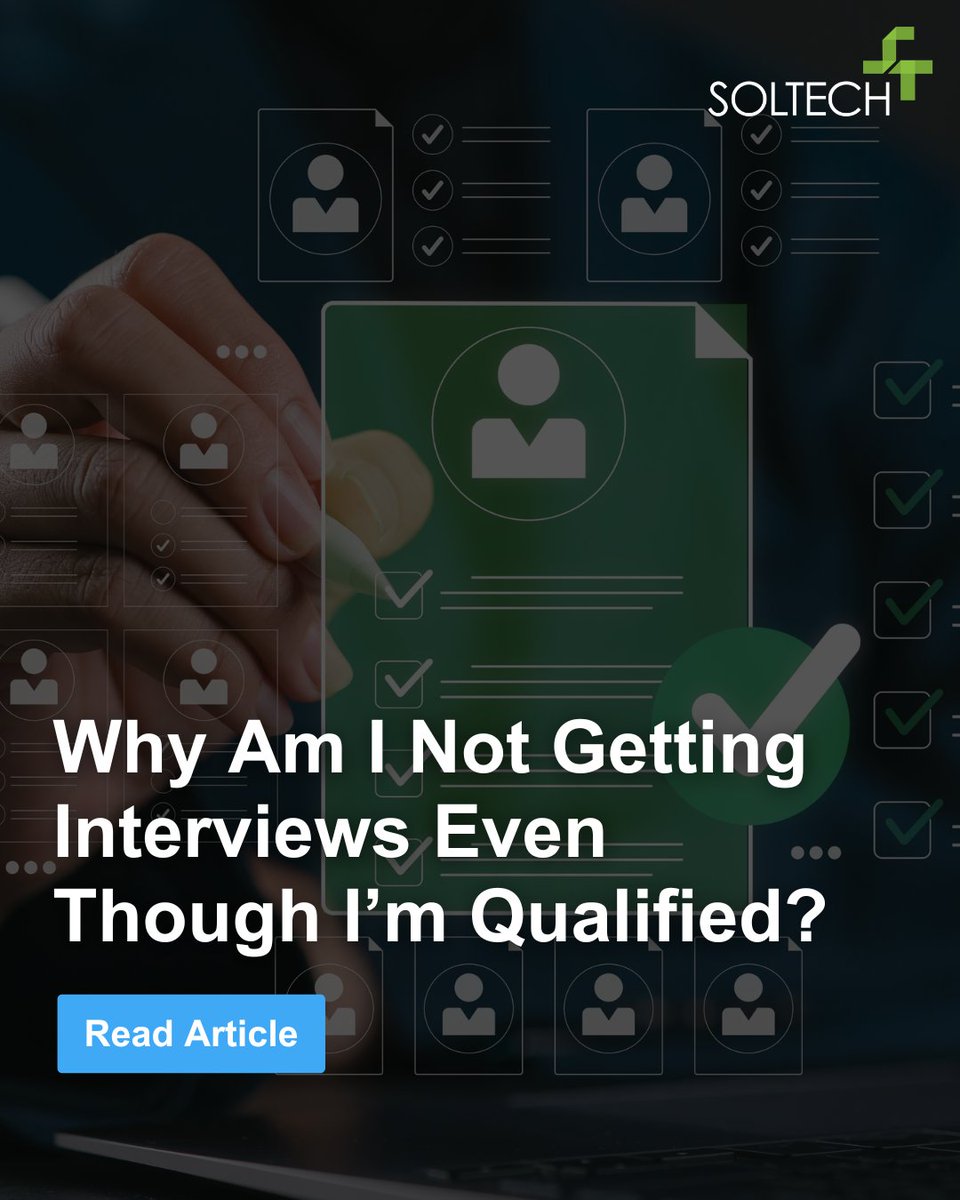 soltechatlanta's tweet photo. You’re qualified. You have the experience. So why are you still not getting interviews?

It's one of the most frustrating parts of today’s job market and in many cases, the issue is not your capability.

Read more: https://t.co/3Rrtk3DVSy

#JobSearch #CareerGrowth #TechCareers https://t.co/5etK9VwTpt