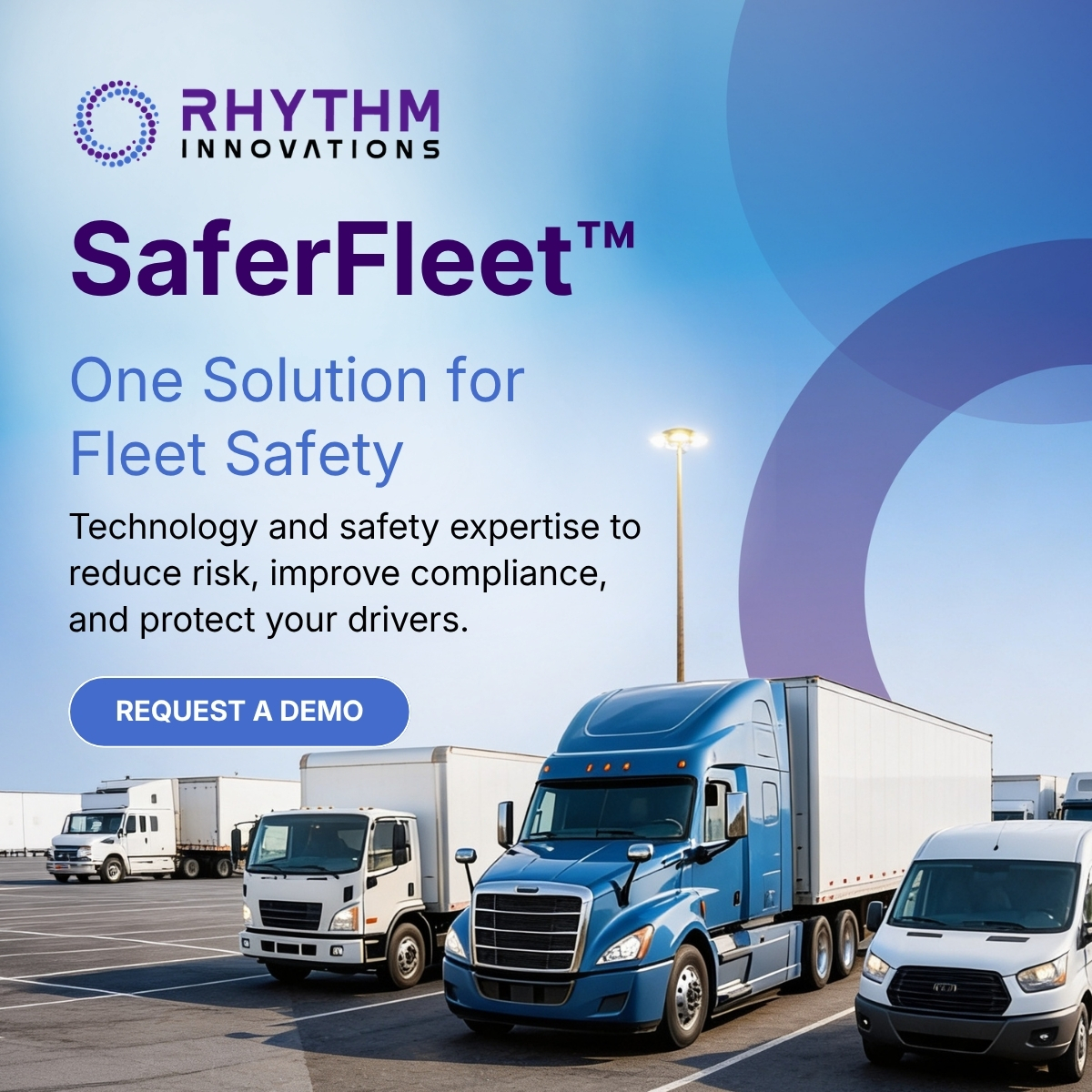 rhythm_risk's tweet photo. 🚛 Running a growing fleet? SaferFleet™ powered by Rhythm gives you technology + ongoing training/support + a dedicated safety advisor in one integrated solution, so you can protect what matters most: your drivers. Learn how SaferFleet™ works: https://t.co/O26UvI6DBs https://t.co/7iGwTKJYyn