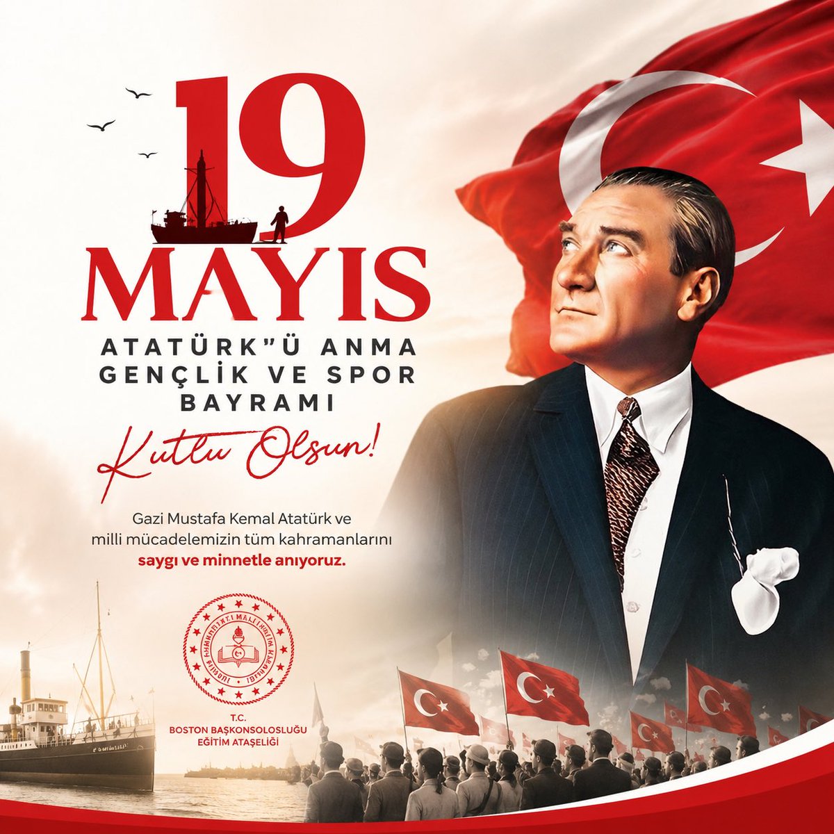 BAtaseligi's tweet photo. Happy May 19 Commemoration of Atatürk, Youth and Sports Day.

On this meaningful day, we remember with gratitude and respect Gazi Mustafa Kemal Atatürk and all the heroes of our national struggle, while celebrating the spirit and hope of our youth. 🇹🇷 https://t.co/GHlNZmGRSb