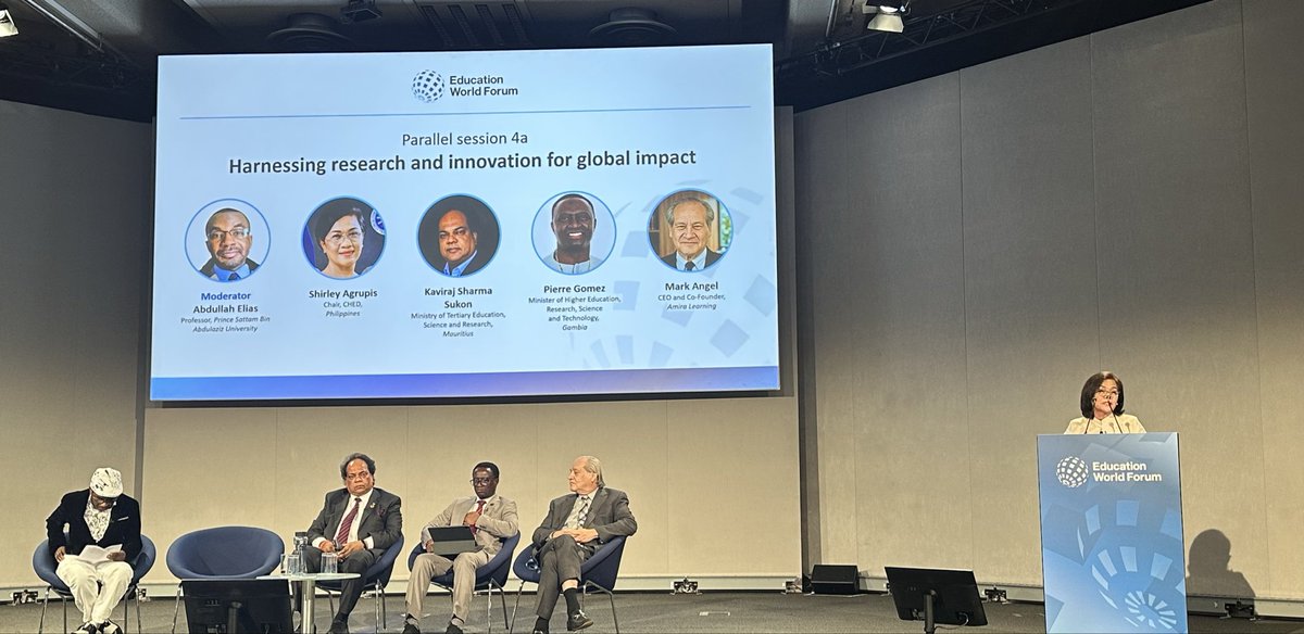 LotusPostrado's tweet photo. Still at #EWF2026 @chedphofficial Chairperson Shirley Agrupis shares the Philippines’ perspective on harnessing research and innovation for global impact , highlighting the importance of systems and collaborations in place to support a rigorous research ecosystem @phBritish https://t.co/DBfKrZ5dgO