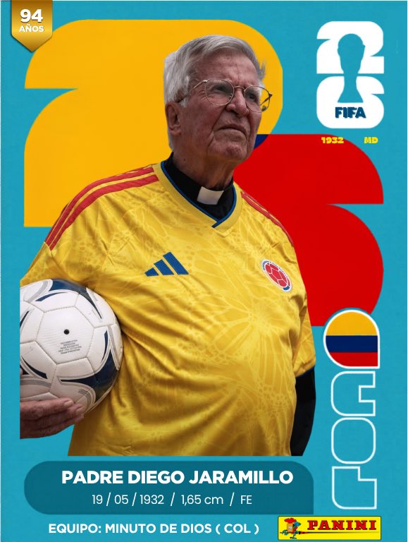 MinutodeDios's tweet photo. ⚽ Hay personas que no solo dejan huella en la cancha de la vida… también forman equipo, inspiran y nunca dejan de creer.

Hoy celebramos los 94 años de nuestro “director técnico” de la esperanza: el Padre Diego Jaramillo 💛 https://t.co/c1bqHp8dwN