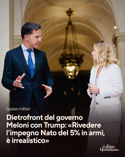 serebellardinel's tweet photo. Dopo aver chiesto a #Europa rivedere #PattoDiStabilità da lei sottoscritto,altro clamoroso dietrofront di #Meloni su 5% PIL per la #NATO!A questo punto domanda sorge spontanea:" Ma è del mestiere questa,ci fa o ci è?" #RidateciConte,che da sempre condanna le sue follie,GRAZIE! https://t.co/Im8ffenXbK