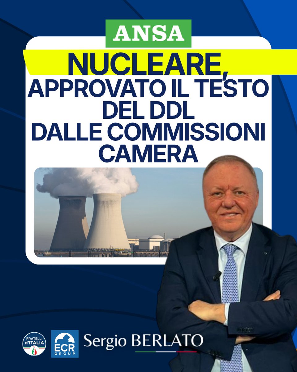 SERGIOBERLATO's tweet photo. L’ideologia ambientalista ha portato la nostra nazione ad essere dipendente dall’energia prodotta dalle centrali nucleari di altri paesi. Finalmente un primo passo per l'autonomia energetica dell'Italia. https://t.co/exNR59hKMU