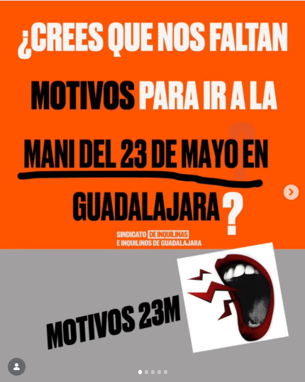 AbrefronterasGU's tweet photo. Apoyamos al Sindicato de Inquilinas de Guadalajara.
Todas tenemos motivos para ir a la manifestación del 23 de Mayo a las 12:00 en Plaza Sto Domingo, Guadalajara.
El 23 de Mayo en Guadalajara a las 12h de Plz. Sto Domingo a c/ Wenceslao Argumosa, bloque en lucha.t https://t.co/XQ6lcpgLKT