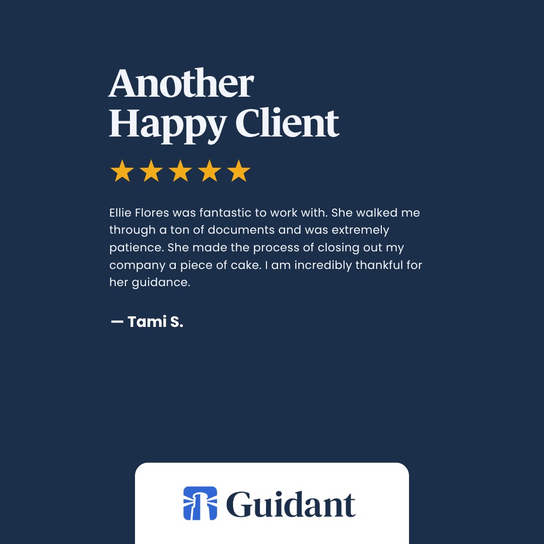 Guidant's tweet photo. Thank you to Tami for the kind words. Ellie Flores guided the close-out process with patience and clarity, walking through the documents and making it feel simple. Grateful for the feedback. https://t.co/NLWbRbqSp8 https://t.co/c7E9iGnd2s