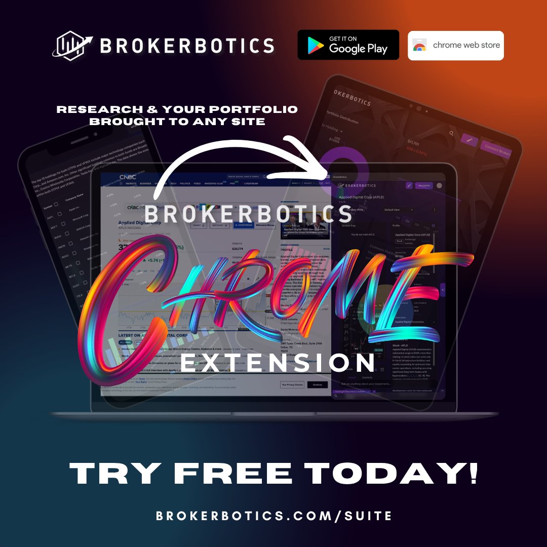 BrokerBotics's tweet photo. The average investor has 15 tabs open.

News articles.
Charts.
Twitter threads.
Earnings recaps.
Reddit posts.

…it's mayhem.

The BrokerBotics Chrome extension lets you ask questions directly on the page you’re already viewing, updating live as soon as you switch.

https://t.co/bfIW3ENB99

#investing #stocks #stockmarket #finance #chromeextension #productivity #fintech #trading #markets #ai #fyp #foryou