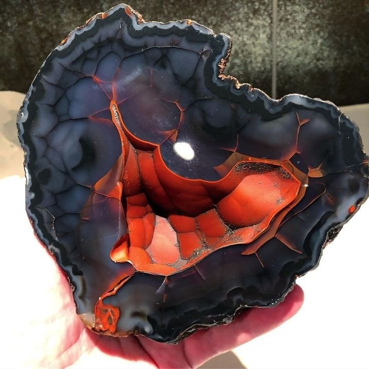 AMAZlNGNATURE's tweet photo. Rare and beautiful Patagonian crater agate found only in Argentina.

Formed within ancient volcanic rock, these extraordinary stones are prized for their hollow crystal-lined centers and surreal patterns that resemble tiny planets. https://t.co/co4AH7CXpR