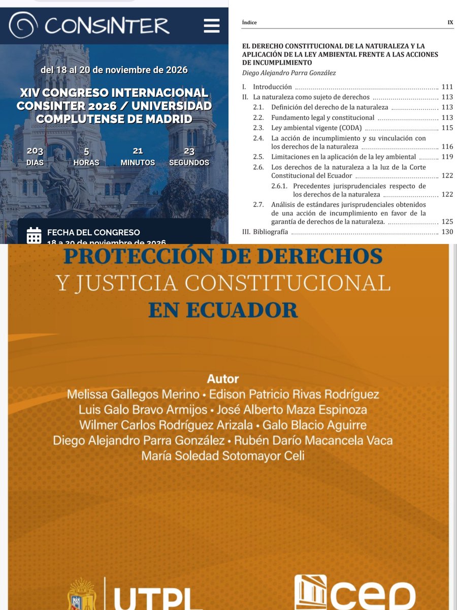mashidugula's tweet photo. Publicación en tema del derecho constitucional de la naturaleza, un aporte de investigación en el programa de maestría en Derecho Constitucional en la @utpl @utplinvestiga y será presentado en la @unicomplutense en Madrid en Octubre https://t.co/cDkTCxaLkq