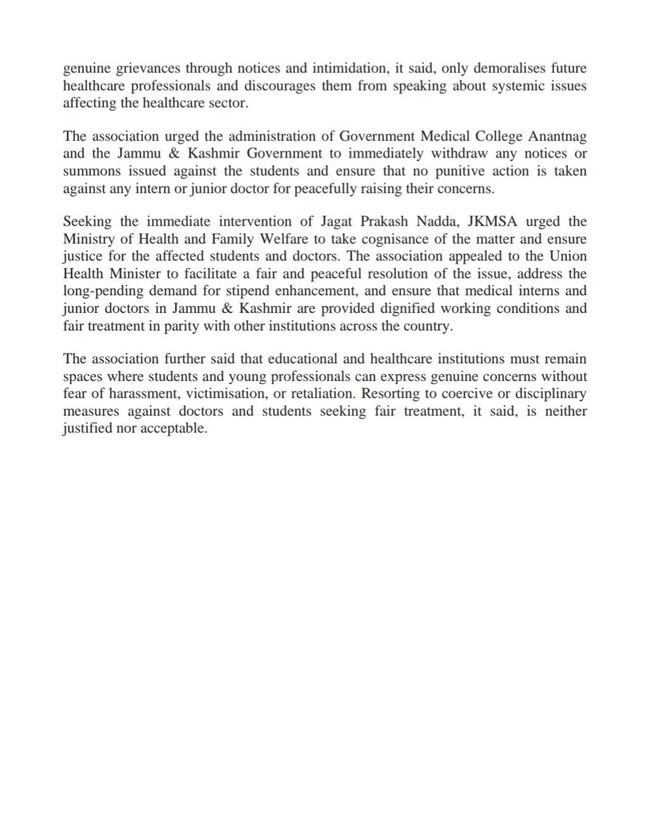 J&K Students Association tweet media