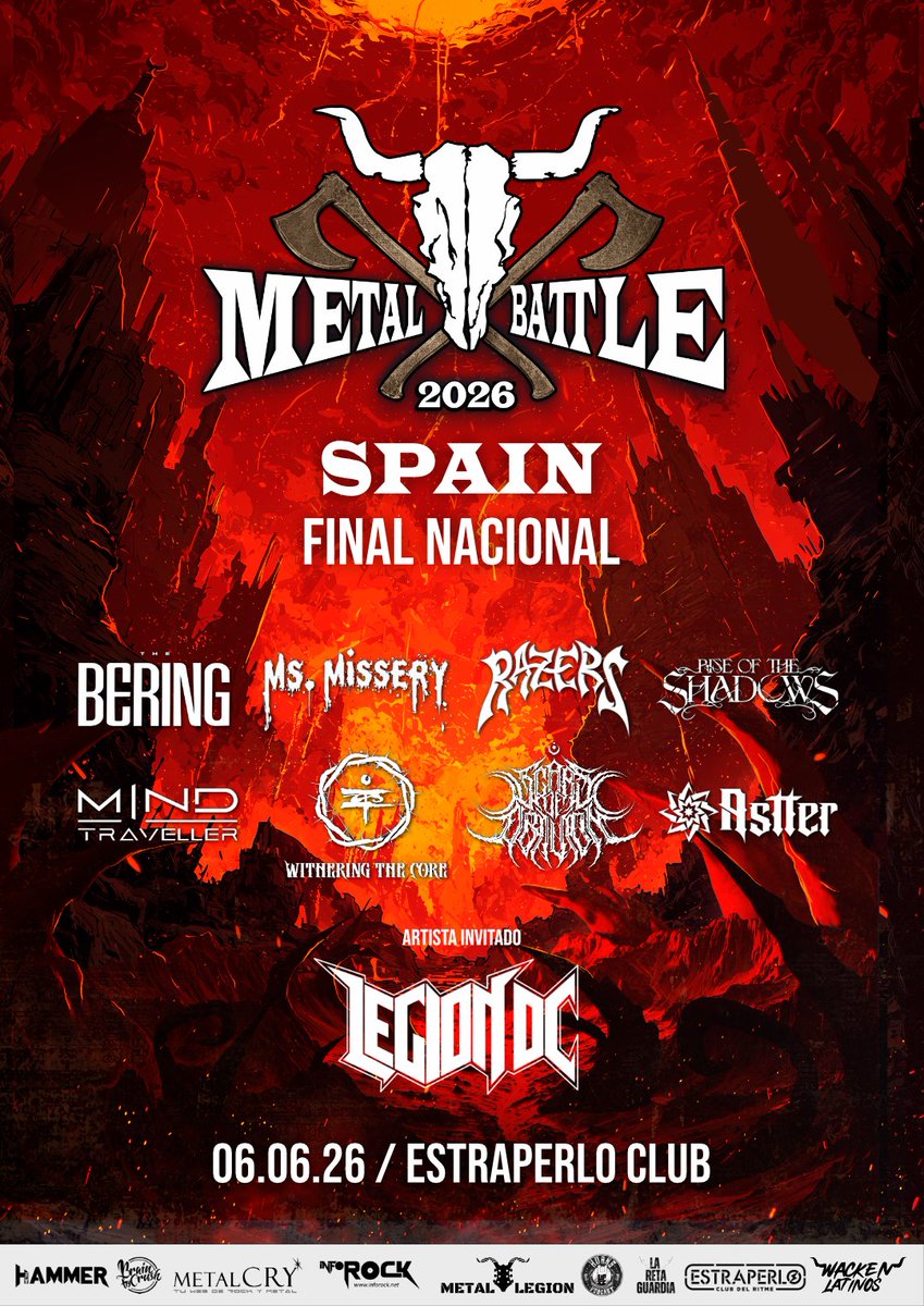 javiflames's tweet photo. Wacken METAL BATTLE Spain 2026 - FINAL NACIONAL
¡EL 06/06/26 BARCELONA ARDERÁ! 

El camino ha sido largo, pero la batalla definitiva está aquí. 8 titanes de toda la península, un solo escenario y un billete directo a Alemania: WACKEN OPEN AIR.

https://t.co/kCuVcIxMUd https://t.co/FPzaWzI15h