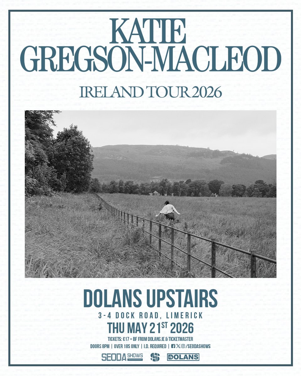 mydolans's tweet photo. ***THIS THURSDAY***
Seoda Shows presents
Katie Gregson-Macleod
Dolans Upstairs, Thu May 21st
Tickets here: https://t.co/VyV9iIaskx
@seodashows @singularartists
#katiegregsonmacleod #seodashows #dolans #limerick #folk https://t.co/FRtZ7ngnbM