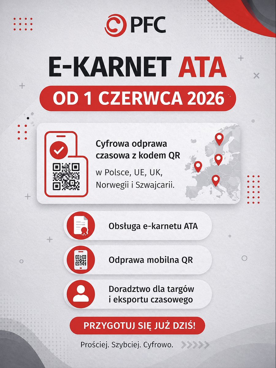 PFC24_PL's tweet photo. E-karnet ATA od 1 czerwca 2026.
 Cyfrowa odprawa z kodem QR dla Polski, UE, UK, Norwegii i Szwajcarii. https://t.co/flRaA8rsSU