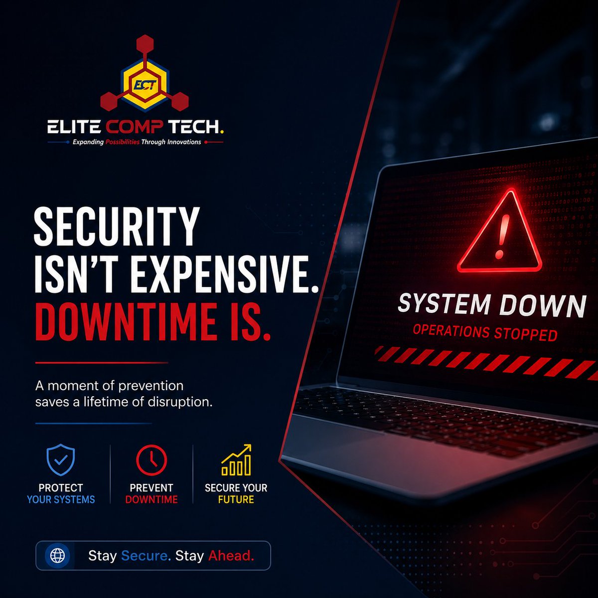 elitecomptech's tweet photo. Most cyber incidents don’t begin with sophisticated attacks.

They begin with small ignored warnings.

Digital security is often about the things people postpone until it’s too late 

#CyberSecurity #EliteCompTech https://t.co/cPXsythfFv
