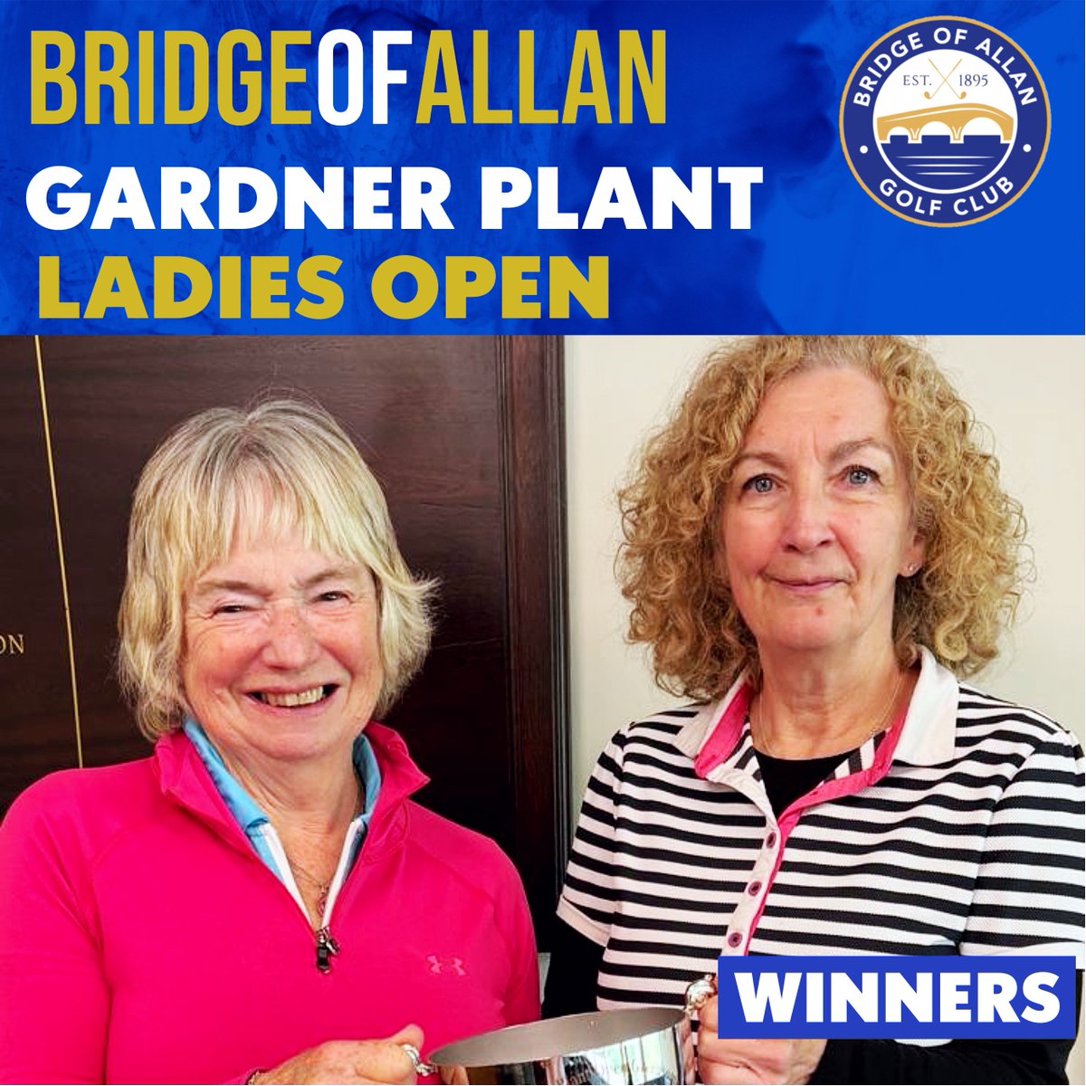 BridgeofAllanGC's tweet photo. ⛳RESULTS - Gardner Plant LADIES OPEN ⛳

HANDICAP:
🏆Sandi Grieve/Annabelle Cameron
🥈Christine Murray/Maria Lopez Nunez 
🥉Jean Leitch Buchanan Castle Golf Club/Helen McDonald Vale of Leven Golf Club

SCRATCH:
🥇Heather Anderson, Blairgowrie GC/ Gillian Wallace, Blairgowrie https://t.co/BfDWu0uekT