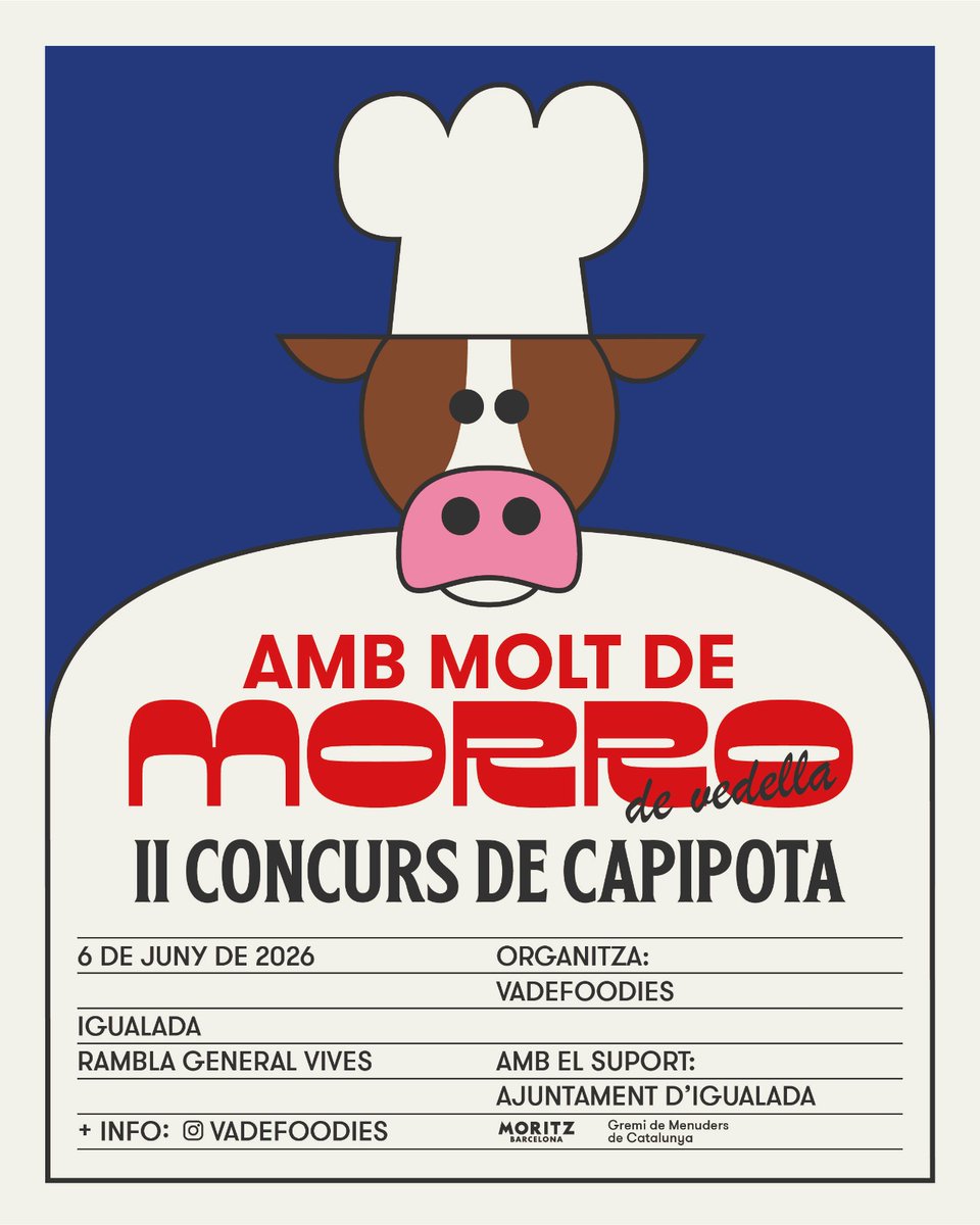 vadeFOODIES_igd's tweet photo. 🔥 Igualada reivindica la cuina d’interior aquest juny 🔪

🎷 Festival, esmorzar amb molt de morro, concurs de capipota, setmana gastronòmica, fòrum de la cuina de les vísceres i dinar a 4 mans amb @ChefJaviEstevez i Isidre Soteres.

🎟️ Info a
https://t.co/nMfBUDAR0T https://t.co/ARNdcN7y9F
