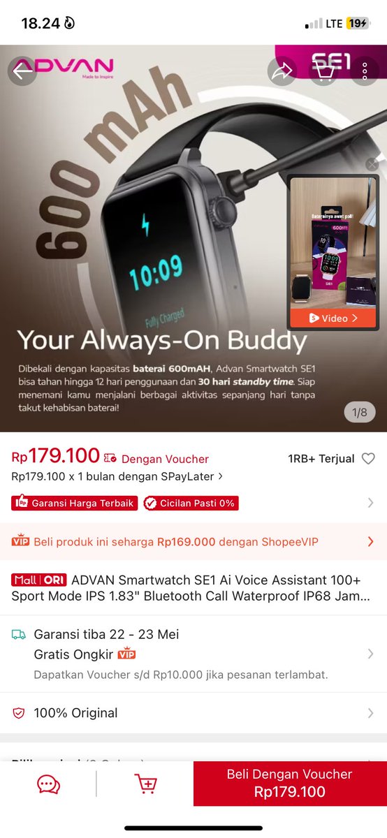 ppotabei's tweet photo. ada yg lagi cari smartwatch?? aku ada dari Advan seri SE1. bisa buat yg biasanya lari/naik gunung/buat daily. aku jual karena kebesaran di tanganku yg kicikk. no minus yaa, nego/nanya nanya bisa dm 🫰🏻🙂‍↔️

150k https://t.co/EXiwTGC4cX