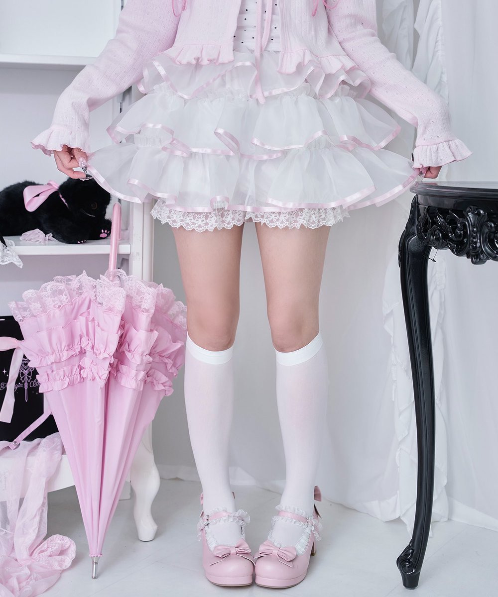 Magia Charm 配色フリル フェイクレザージャケット まきちゃん