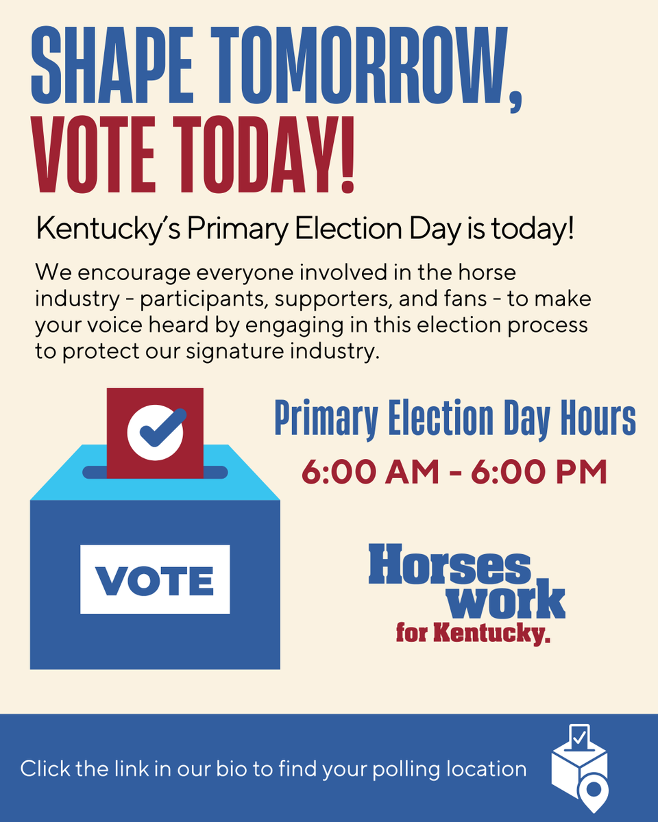 horseswork's tweet photo. It’s Primary Election Day! 🗳️ Make a plan, get out to vote, and make your voice heard in support of our industry. https://t.co/n6FLJyQoMe