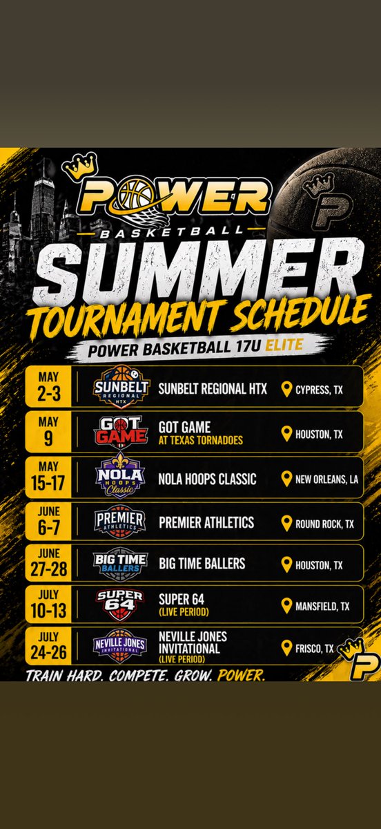 Isoojaylaa1's tweet photo. Tournament Schedule
Hope to see you down the road!💪🏾💙 https://t.co/S0UOjLIOPI