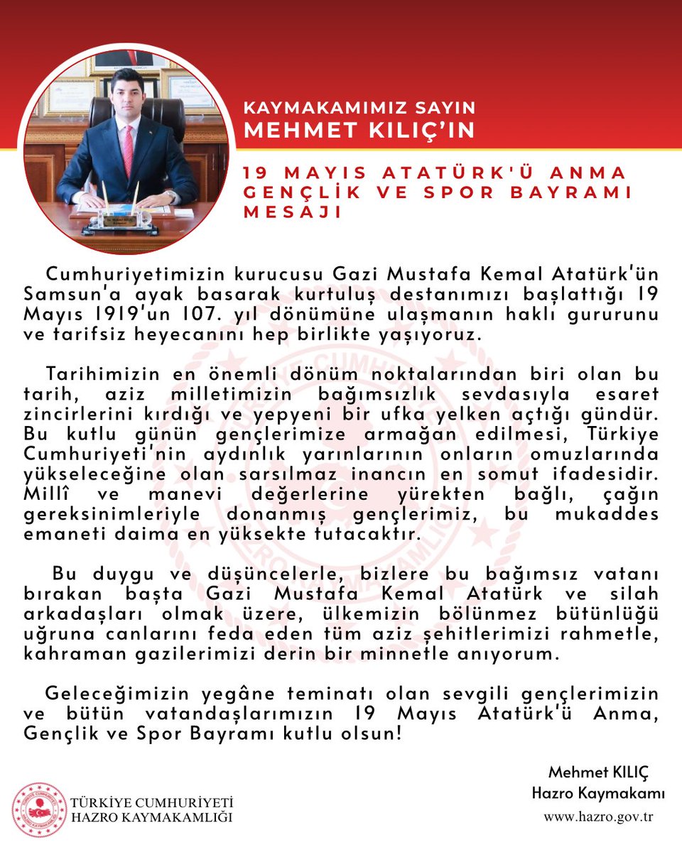 T.C. Hazro Kaymakamlığı tweet media