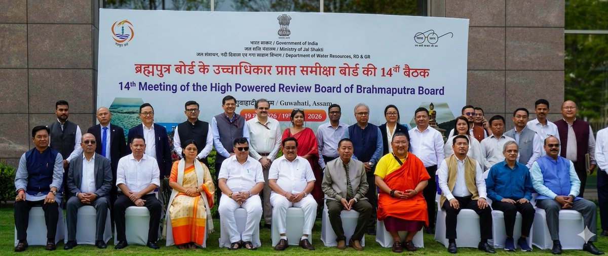 HayengMangfi's tweet photo. Honoured to attend the 14th Meeting of the High Powered Review Board of the Brahmaputra Board and the 6th Governing Body Meeting of NERIWALM today in Guwahati. The high-level conference was chaired by the Hon’ble Union Minister for Jal Shakti, Shri C.R. Paatil Ji, and graced by the esteemed presence of Union Cabinet Minister Shri Sarbananda Sonowal Ji and Minister of State Dr. Raj Bhushan Choudhary Ji. It was a privilege to deliberate alongside esteemed regional leaders, including Tripura Minister Smt. Santana Chakma Ji, Sikkim Minister Shri Sonam Lama Ji, Meghalaya Minister Shri Metbah Lyngdoh Ji, Mizoram Minister Shri P. C. Vanlalruata Ji, Manipur Minister Shri Khuraijam Loken Singh Ji, and Nagaland MLA & Advisor Shri Tongpang Ozukum Ji, along with Brahmaputra Board Chairman Dr. Ranbir Singh (IAS R.) and senior administrative secretaries.
​The forum marked a monumental step forward for regional water governance with the landmark national launch of the State Water Reforms Framework (SWRF) and the historic integration of new permanent board members from Sikkim and West Bengal. Deliberations focused on a transformative roadmap to transition the Brahmaputra Board into a technology-driven River Basin Organisation, leveraging advanced digital frameworks like GIS, Remote Sensing, and LiDAR for comprehensive river basin master plans. It was also a proud moment to witness the official release of specialized books and documentary films documenting the unique, traditional, and indigenous water management practices of our Northeast.
​Representing our region at this crucial platform, I emphasized the vital need for resilient engineering standards and robust drainage development tailored to our challenging topography. Strengthening our infrastructure through capacity building and modern research remains our top priority to safeguard our communities from erosion and seasonal floods. I extend my heartfelt gratitude to the Ministry of Jal Shakti for spearheading these vital initiatives, paving the way for sustainable growth, ecological balance, and prosperity across the region. Together, we are stepping into a brighter, more secure future for the North East.