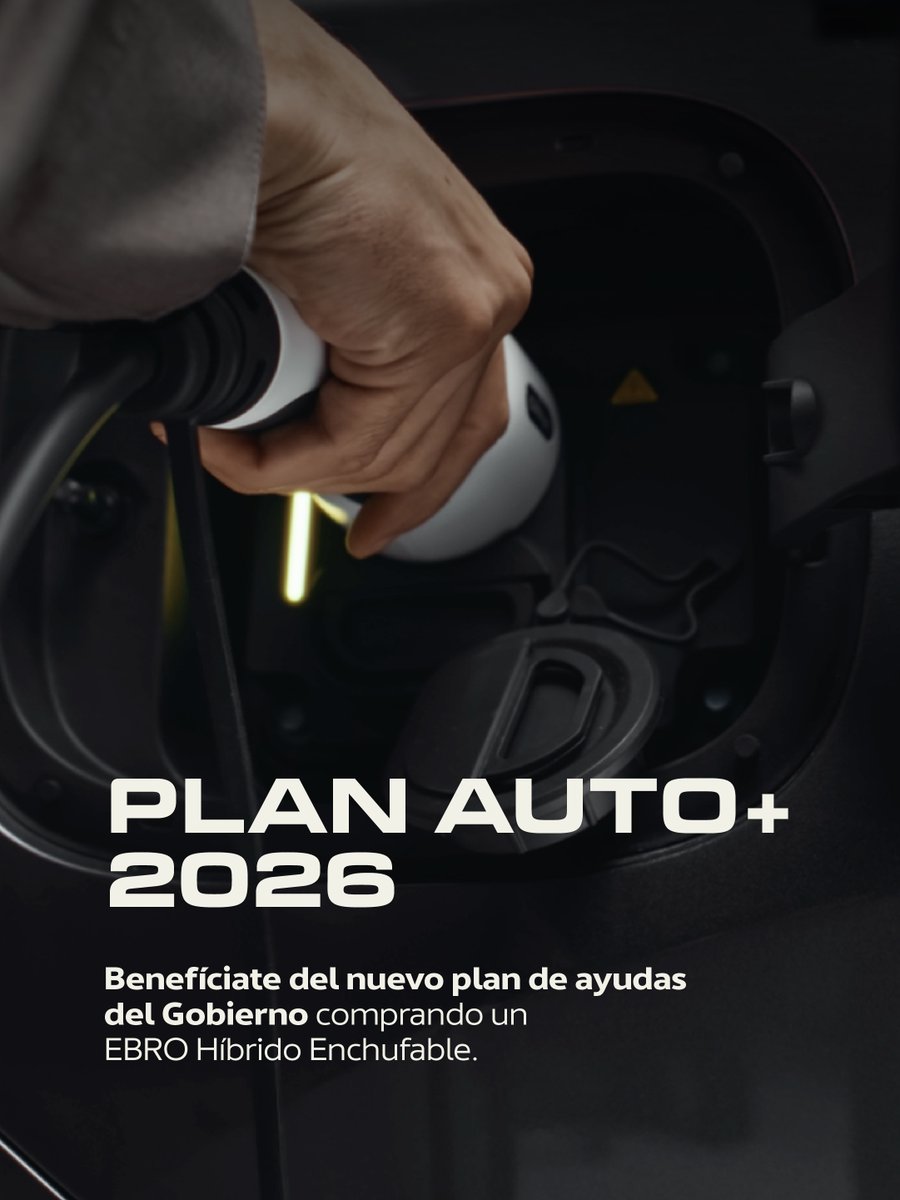 ebro_ev's tweet photo. La movilidad eléctrica sigue avanzando con el nuevo Plan Auto+ 2026. Una ayuda del Gobierno para facilitar el acceso a vehículos electrificados con etiqueta CERO. https://t.co/AHo6NfJRnF