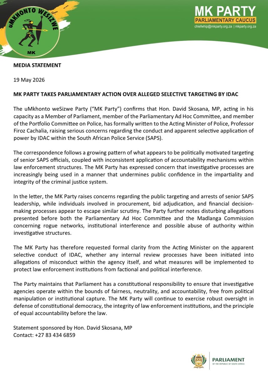 MK Party in Parliament tweet media