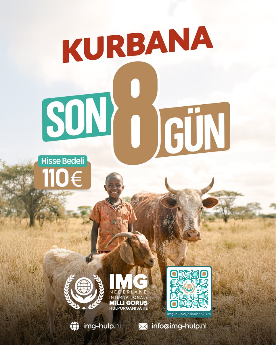 imghulp's tweet photo. KURBAN BAYRAMI’NA 8 GÜN KALDI! 

Vacip kurban emanetinizle şükür dolu sofralara vesile oluyoruz. Senin kurbanın, onların bayramı olsun.

Hisse Bedeli: 110€

Online Bağış: 🌐 https://t.co/o2jPCElEbO

#AvrupadanMazlumlara https://t.co/pwTo3yJ8zI