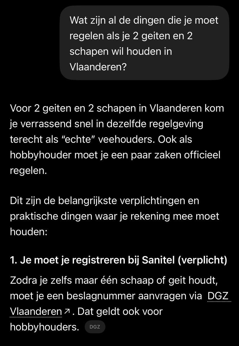 ancapoen's tweet photo. Ik dacht altijd oh ja paar kippen en paar geitjes. Lijkt me wel leuk in de tuin.
Toen hoorde ik: oppassen geiten komen met belastingen…
Dus zocht ik het op en vroeg ChatGPT ook wat ik nog vergat.
Bereid je voor om met mij van je stoel te vallen!! https://t.co/oysJjRMKuC