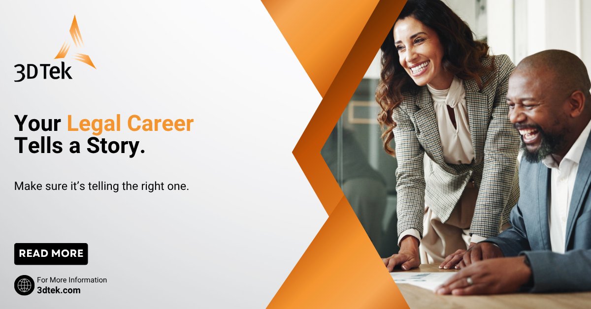 3DTek's tweet photo. In legal leadership, your career history speaks before you do. Make sure it’s telling the right story. #3DTek #LegalRecruiting #LegalExecutiveSearch https://t.co/AXDOQAFkwB https://t.co/Q0NEeMr5DG